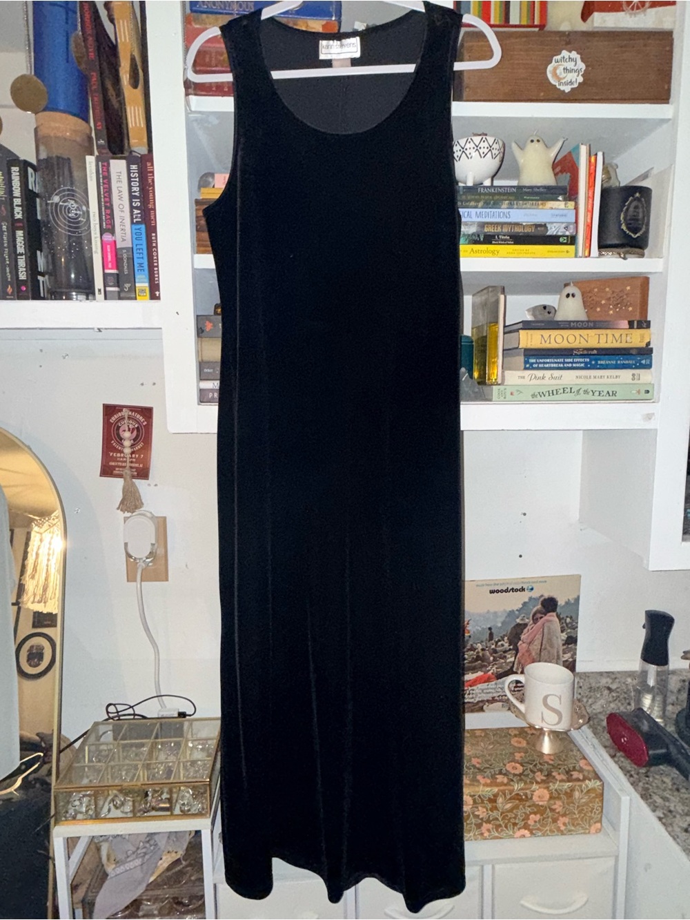 karin stevens Black Velvet Sleeveless Maxi Dress